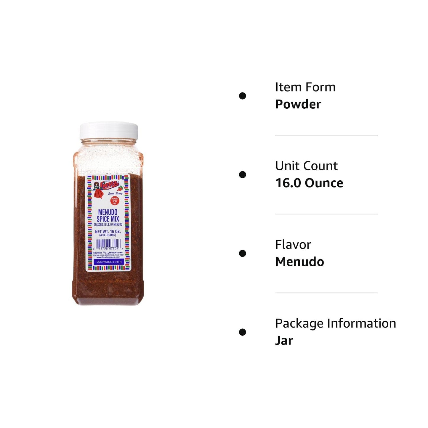 Bolner's Fiesta Extra Fancy Menudo Spice Mix, 16 Ounce