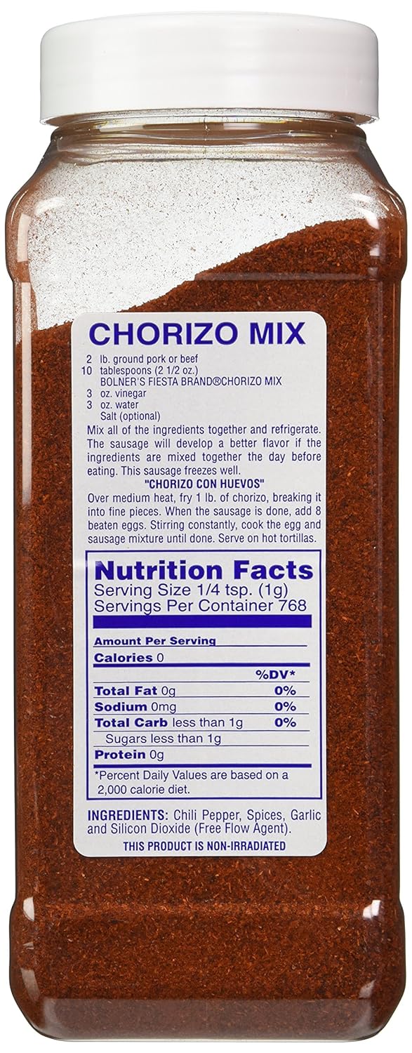 Bolner's Fiesta Extra Fancy Salt Free Chorizo Mix, 16 Oz.